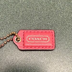 Coach Red Leather Hang Tag